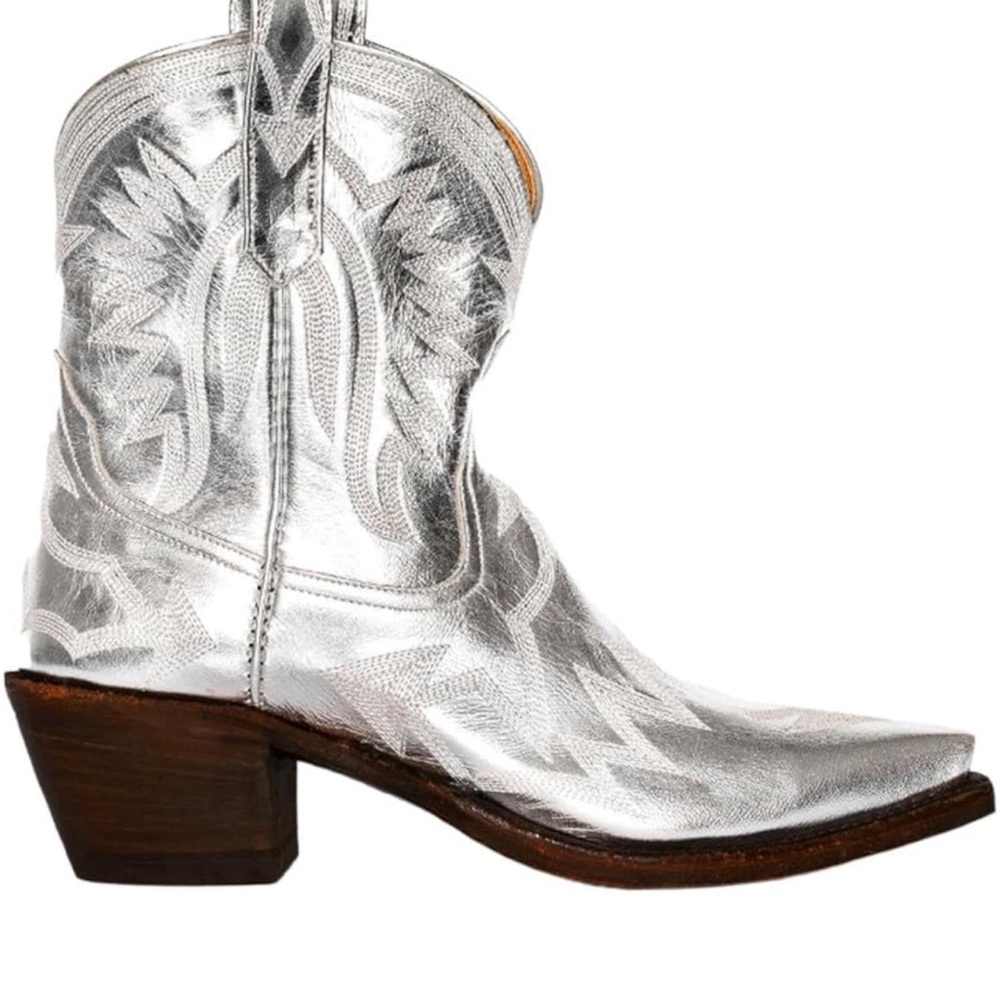 Metallic Silver Boots